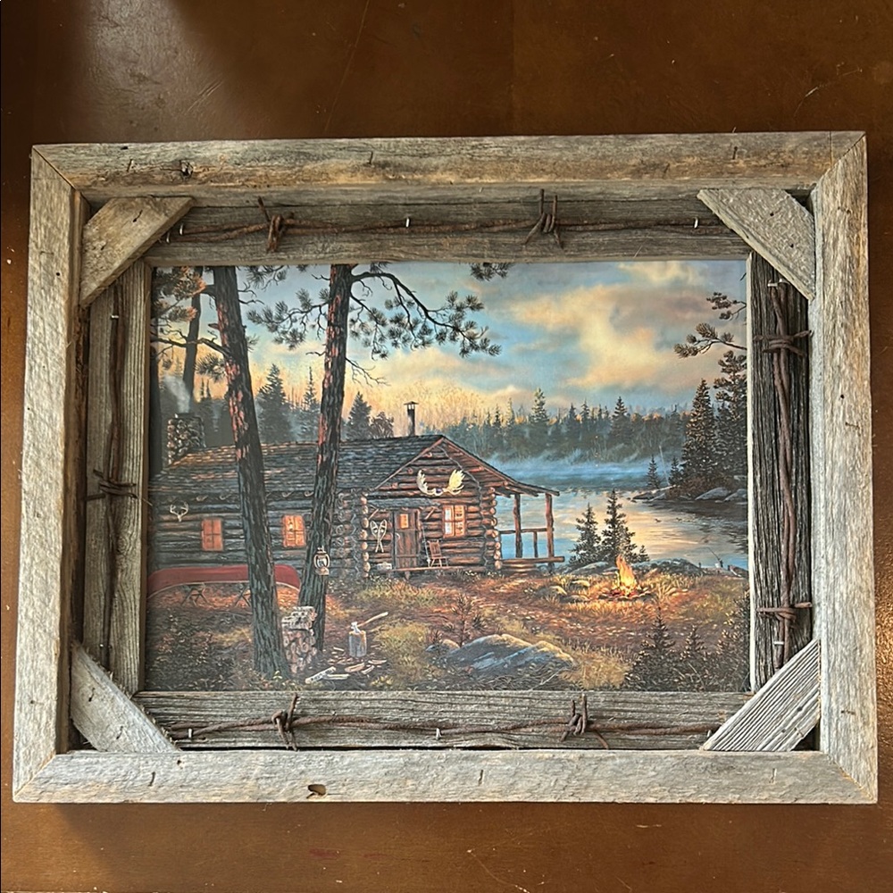Rustic Cabin Scene Wall Art